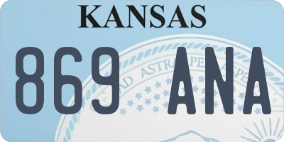 KS license plate 869ANA