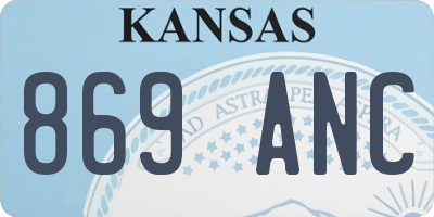 KS license plate 869ANC