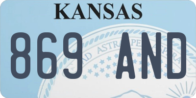 KS license plate 869AND