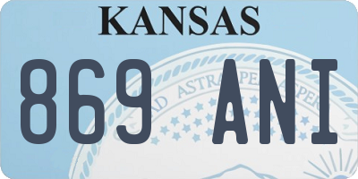 KS license plate 869ANI