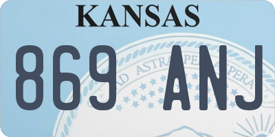 KS license plate 869ANJ