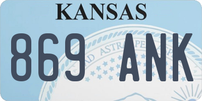 KS license plate 869ANK