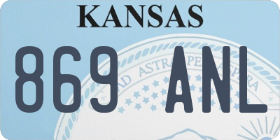 KS license plate 869ANL