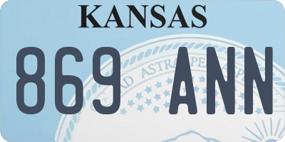 KS license plate 869ANN