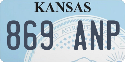KS license plate 869ANP