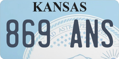 KS license plate 869ANS