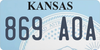 KS license plate 869AOA