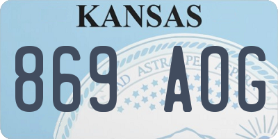 KS license plate 869AOG