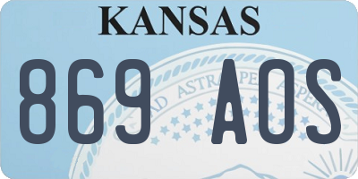 KS license plate 869AOS