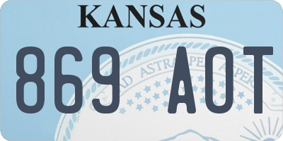 KS license plate 869AOT