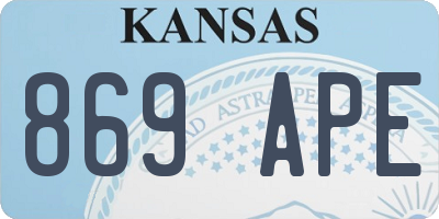 KS license plate 869APE