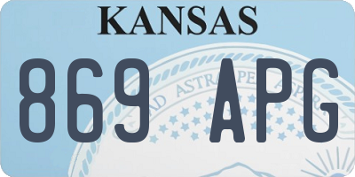 KS license plate 869APG