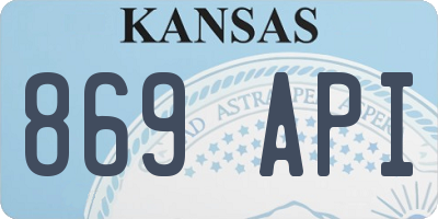KS license plate 869API