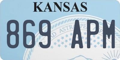 KS license plate 869APM