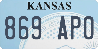 KS license plate 869APO