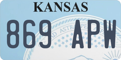 KS license plate 869APW