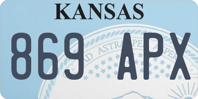 KS license plate 869APX