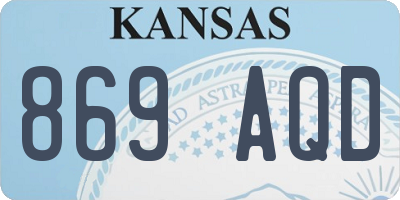 KS license plate 869AQD
