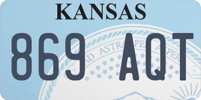 KS license plate 869AQT