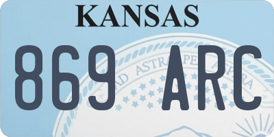 KS license plate 869ARC