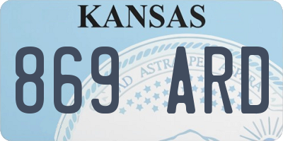 KS license plate 869ARD