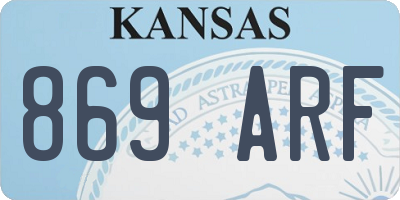 KS license plate 869ARF