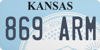 KS license plate 869ARM