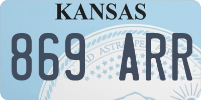 KS license plate 869ARR