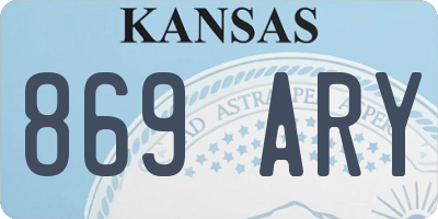 KS license plate 869ARY