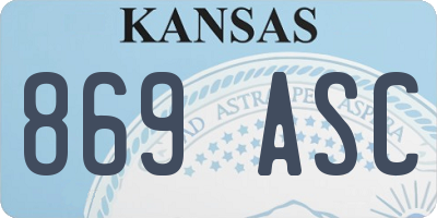 KS license plate 869ASC