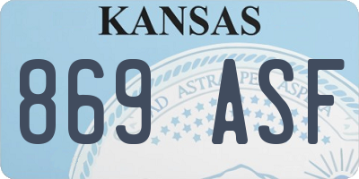 KS license plate 869ASF