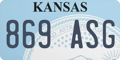 KS license plate 869ASG