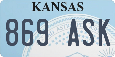 KS license plate 869ASK