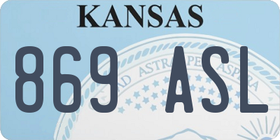 KS license plate 869ASL