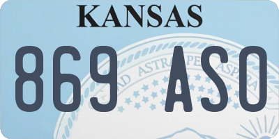 KS license plate 869ASO