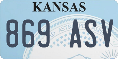 KS license plate 869ASV