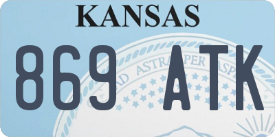 KS license plate 869ATK