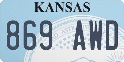 KS license plate 869AWD