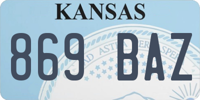 KS license plate 869BAZ