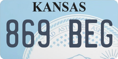 KS license plate 869BEG