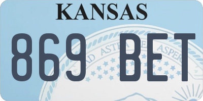KS license plate 869BET