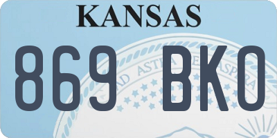 KS license plate 869BKO