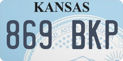 KS license plate 869BKP
