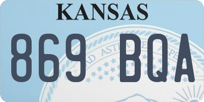 KS license plate 869BQA