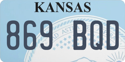 KS license plate 869BQD