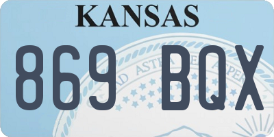 KS license plate 869BQX