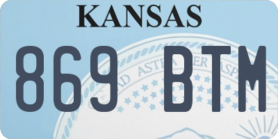 KS license plate 869BTM