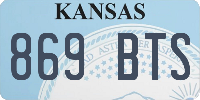 KS license plate 869BTS