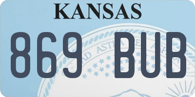 KS license plate 869BUB