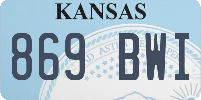 KS license plate 869BWI